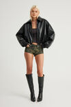 Bowery Padded Faux Leather Jacket, NOIR - example image 2