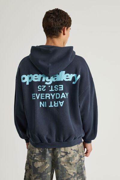 Open Gallery Hoodie, OG WASHED SEAL/REVERSE