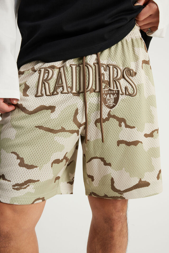 Nfl Basketball Short, LCN NFL COFFEE STAIN CAMO/RAIDERS