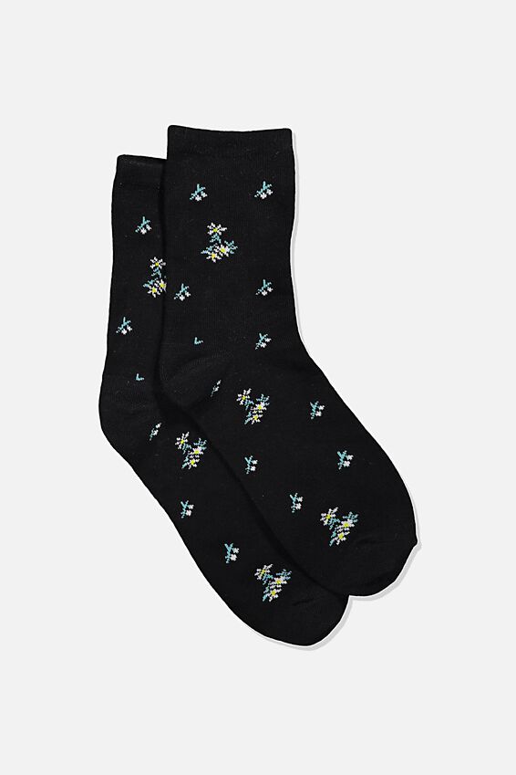 The Original Sock, HANNAH DITSY_BLACK/BLUE