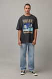 Oversized Music Merch T Shirt, LCN MT WASHED SLATE/NIRVANA NEVERMIND - alternate image 2