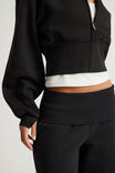 Authentics Shrunken Zip Through Hoodie, BLACK - alternate image 5
