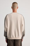 Half Half Piped Crew, HH WASHED BEIGE/PANELLED Y2K - alternate image 3