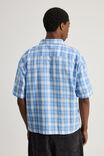 Half Half Boxy Cropped Short Sleeve Shirt, HH NAVY SPACE DYE - alternate image 3