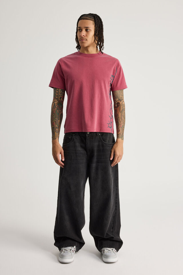 Notion X Smolbrat Slim Fit Tshirt, WASHED CRANBERRY/SMOLBRAT BRANDING