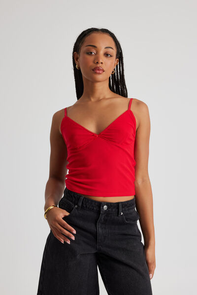 Sophia Mesh Cami, POST BOX RED