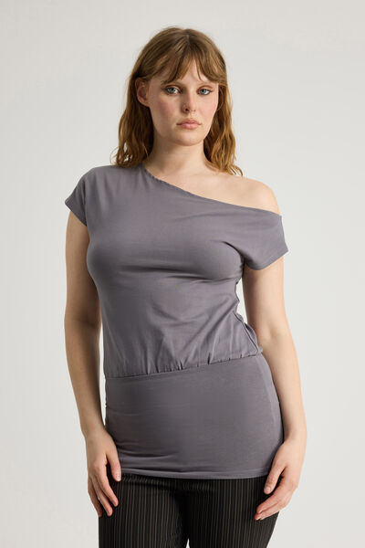 Batwing Longline Top, ASH GREY
