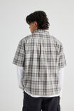 Short Sleeve Shirt, TAUPE/BLACK CHECK - alternate image 3