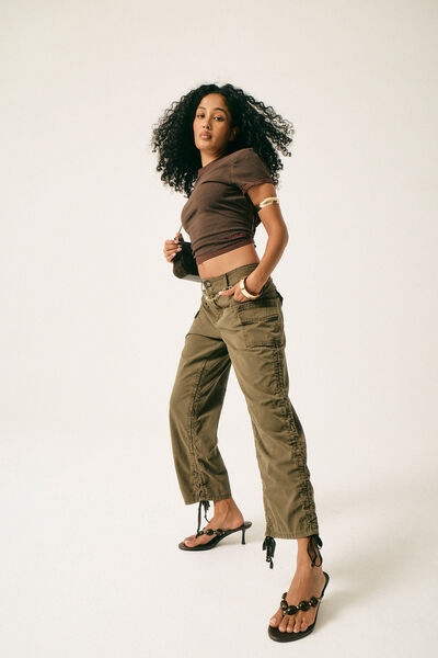 Gwen 3/4 Pants, BURNOUT OLIVE