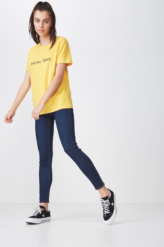 Relaxed Graphic T Shirt, OLD GOLD_MAYBE LATER