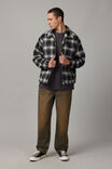 Half Half Check Coach Jacket, BLACK WHITE CHECK - alternate image 2