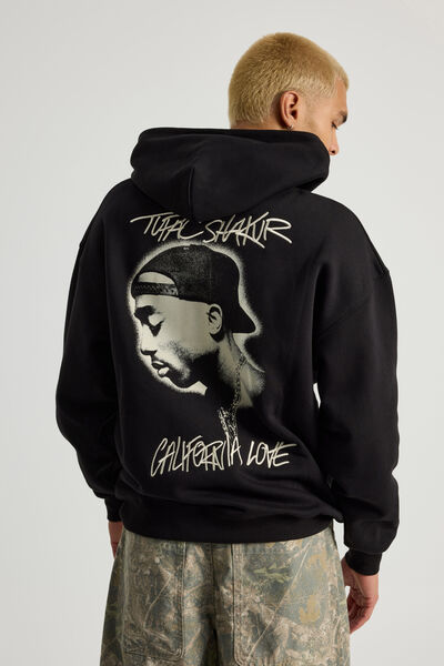 Music Merch Hoodie, LCN BRA BLACK/TUPAC ALL EYEZ ON ME
