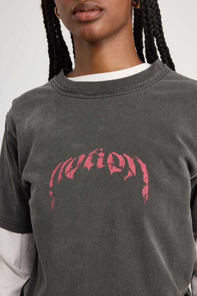 Notion X Smolbrat Slim Fit Tshirt, WASHED BLACK/SMOLBRAT BREAK FREE