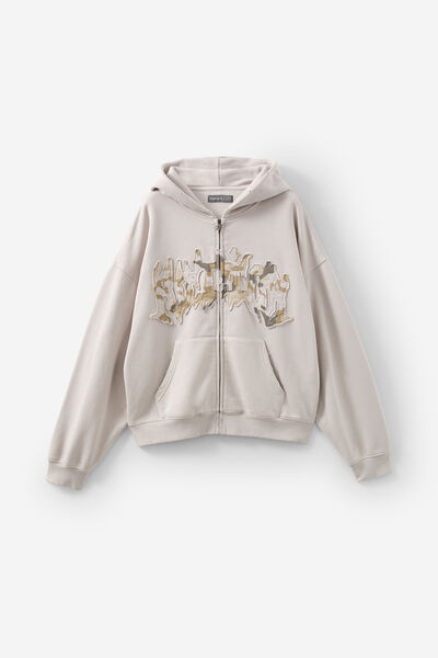 Notion Zip Thru Hoodie, NTN WASHED PEBBLE/METAL
