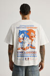 Sonic X Half Half Heavy Weight Box Fit Tshirt, LCN SEG CLOUD/SONIC V KNUCKLES - alternate image 5