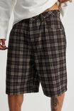 Half Half Classico Denim Short, CHOC NOIR CHECK - alternate image 4
