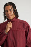 Half Half Zip Through Jacket, RUBY CHECK - alternate image 4