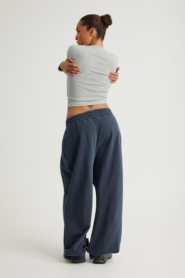 Balloon Pleated Trackpant, WASHED SEAL
