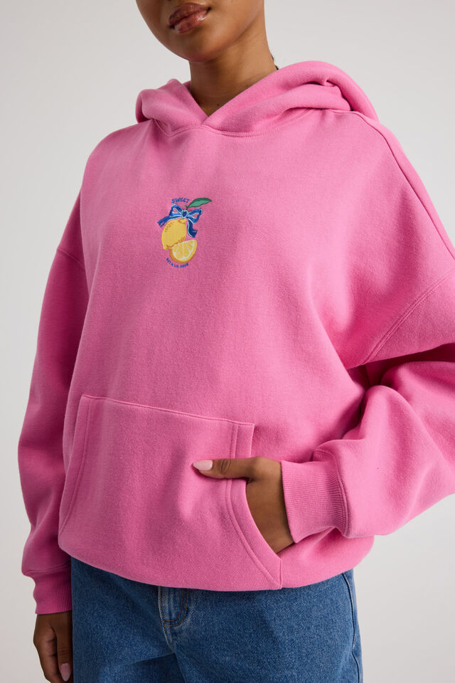 Harley Slouchy Hoodie, WILD ORCHID/SOUR LEMONS