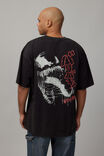 Oversized Marvel T Shirt, LCN MAR WASHED BLACK/VENOM - alternate image 1