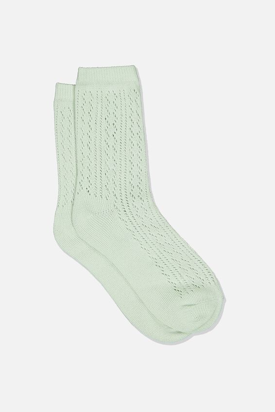 Pointelle Sock, MISTY JADE