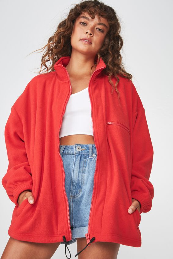 Polar Fleece Jacket, LYCHEE