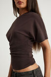 Batwing Cinch Waist Top, UMBER - example image 4