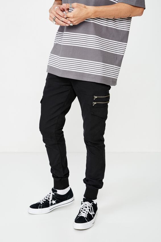 Zipt Utility Pant, BLACK