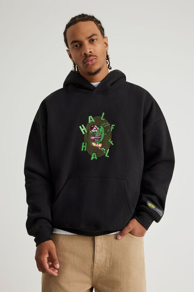 Spongebob Squarepants X Half Half Hoodie, LCN NIC BLACK/PLANKTON