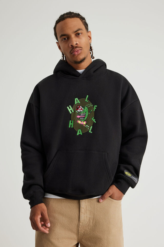 Spongebob Squarepants X Half Half Hoodie, LCN NIC BLACK/PLANKTON