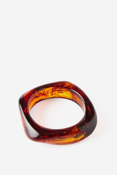 Stone Chunky Bangle, TORTOISE SHELL