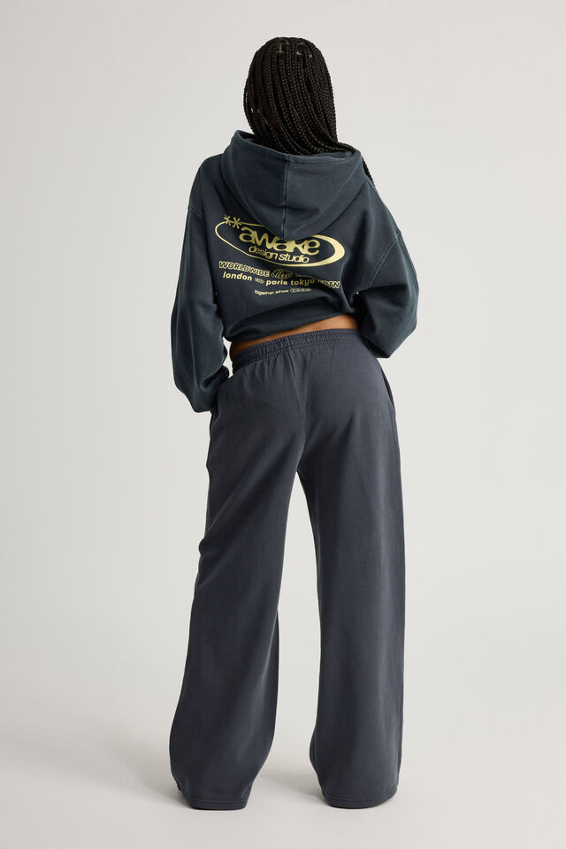 Classic Wide Leg Trackpant, WASHED NAVY