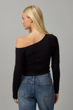 Gemma Asymmetric Long Sleeve, BLACK - alternate image 5