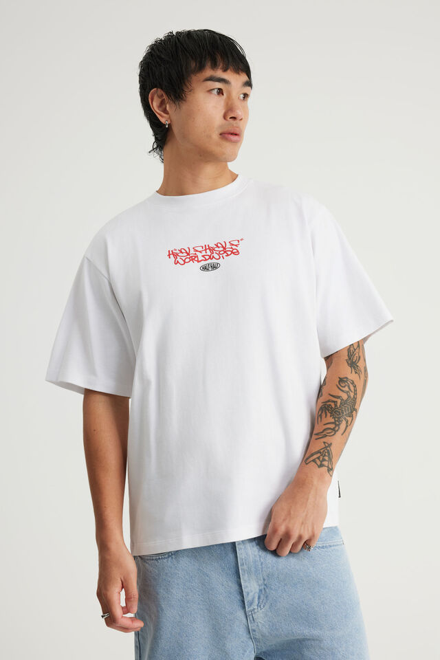 Half Half Heavyweight Core Fit Tshirt, HH WHITE/BODEGA