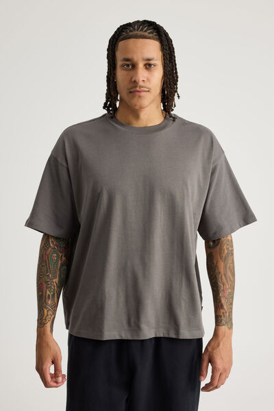 Authentics Heavy Weight Box Fit Tshirt, IRON GREY