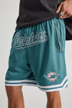 Nfl Basketball Short, LCN NFL DARK TEAL/DOLPHINS NEW SCRIPT - alternate image 4