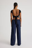 Freya Wide Leg  Woven Sporty Trackpant, NAVY BLAZER - alternate image 3
