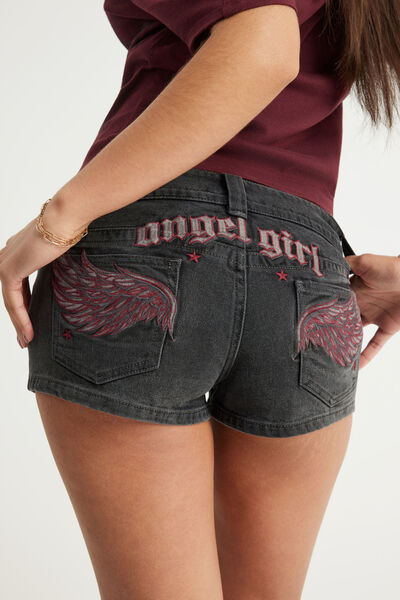 Tumblr Super Low Booty Short, SMOKE/ANGEL GIRL