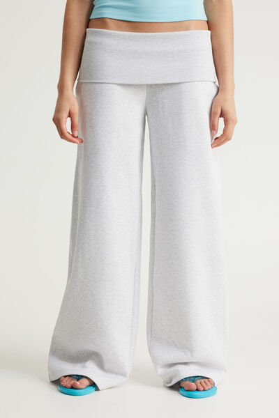 Wide Waistband Trackpant, SILVER MARLE
