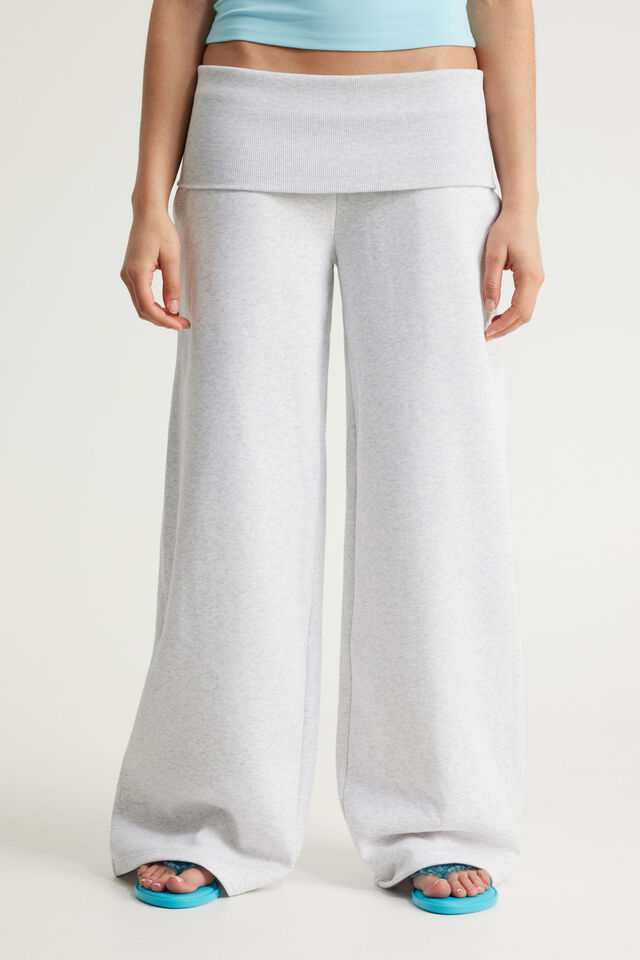 Wide Waistband Trackpant, SILVER MARLE