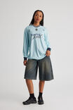 Long Sleeve Sports Jersey Top, AQUA MARINE/ESTRELLA - alternate image 2