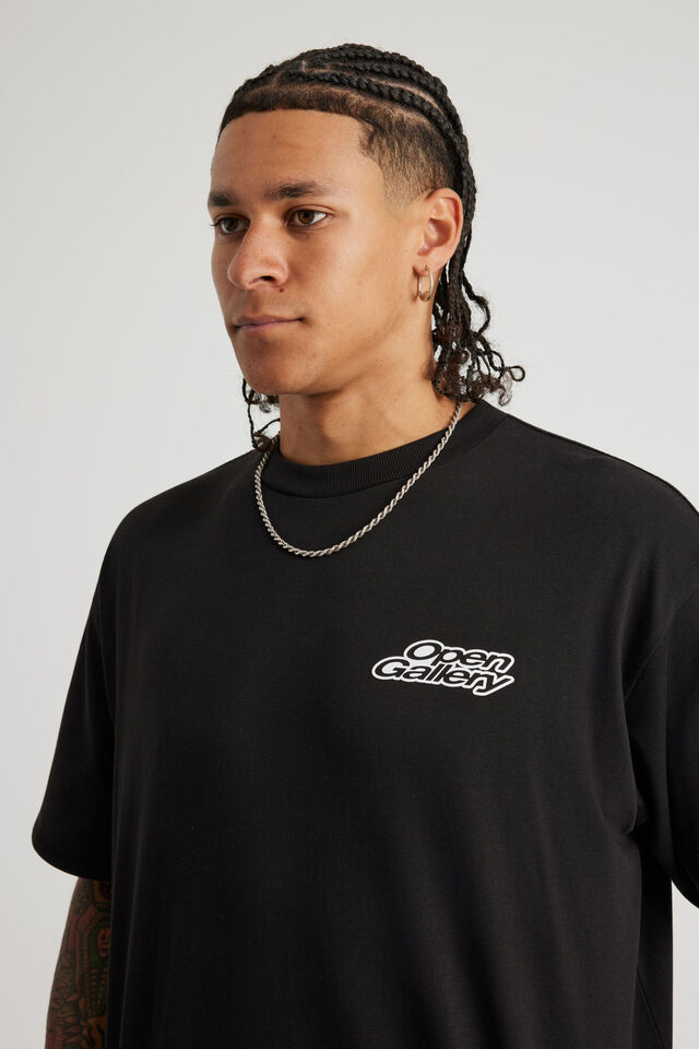 Open Gallery Box Fit Tshirt, OG BLACK/CRUSHED CAN