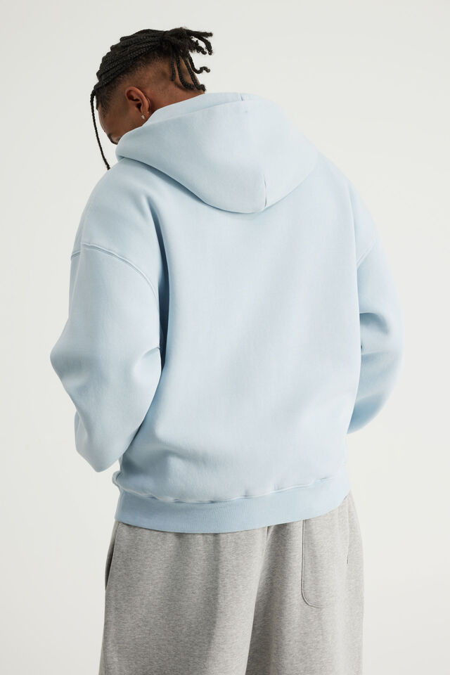 Authentics Boxy Zip Thru Hoodie, WASHED SEA BREEZE