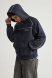 Half Half Zip Thru Hoodie, HH NAVY BLAZER/PANELLING - alternate image 4