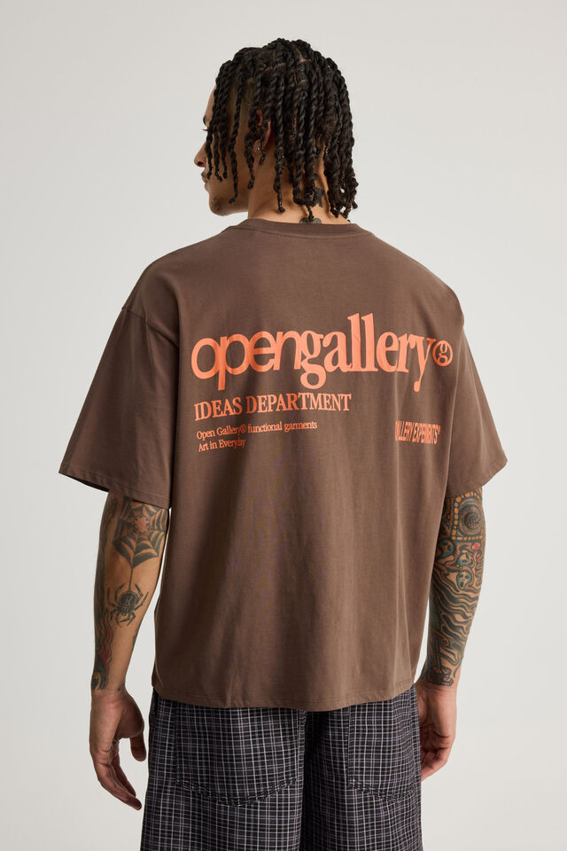 Open Gallery Box Fit Tshirt, OG MUD/LINE UP