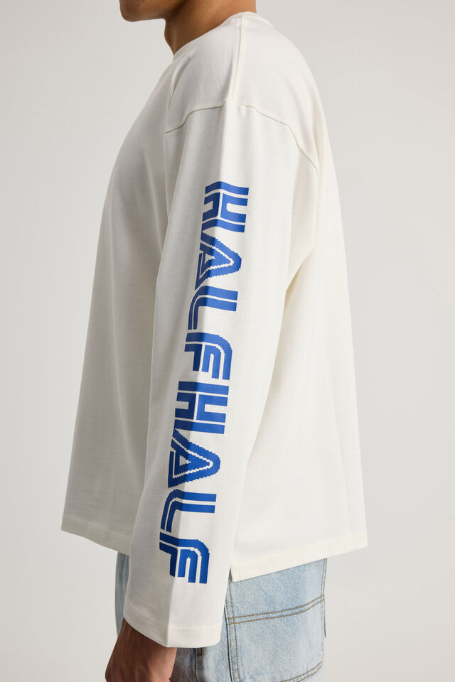 Sonic X Half Half Heavyweight Long Sleeve Tshirt, LCN SEG CLOUD/SONIC HALF HALF