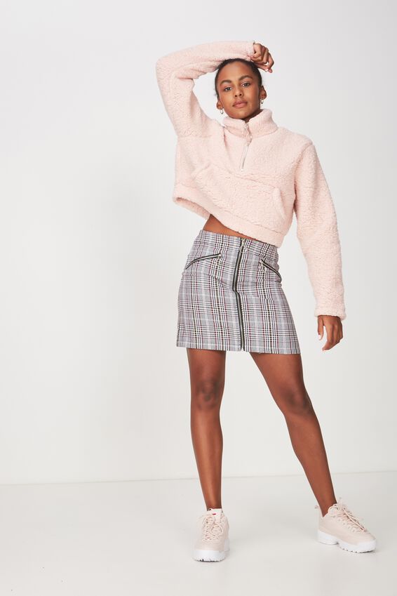 Teddy Crop Jumper, ROSE PINK