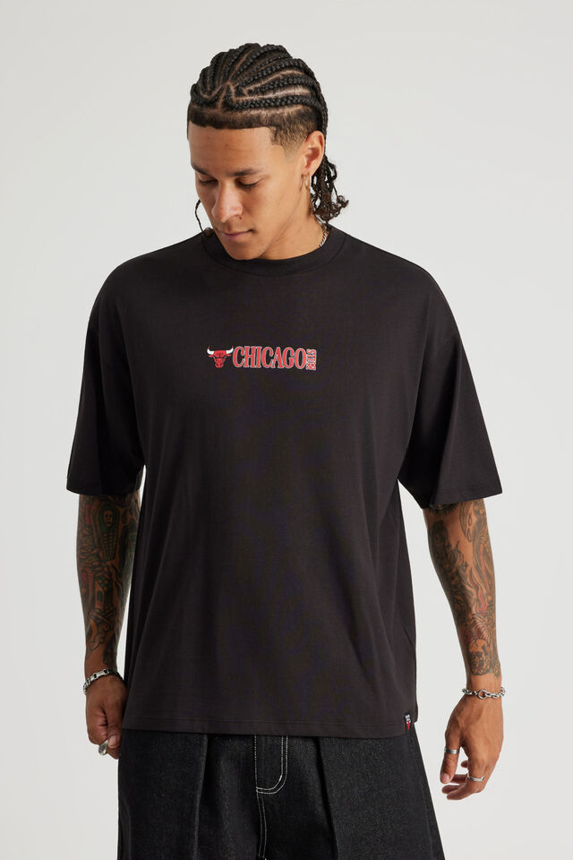 Box Fit Nba T Shirt, LCN NBA BLACK/CHICAGO BULLS CLASSIC