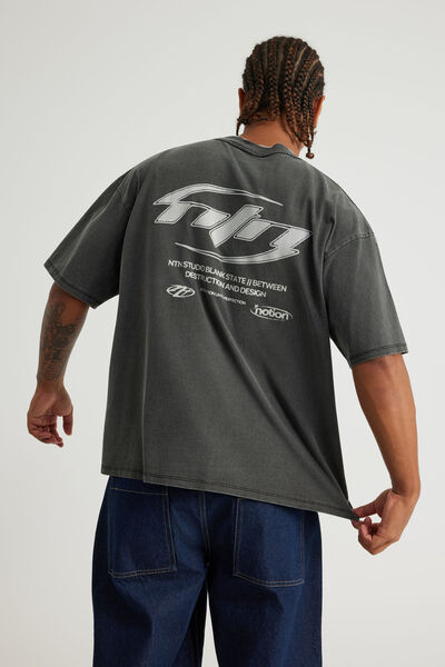 Notion Vintage Graphic Tshirt, NTN WASHED BLACK/BLANK STATE