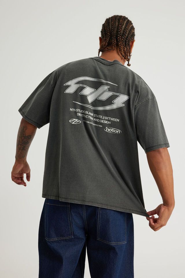 Notion Vintage Graphic Tshirt, NTN WASHED BLACK/BLANK STATE